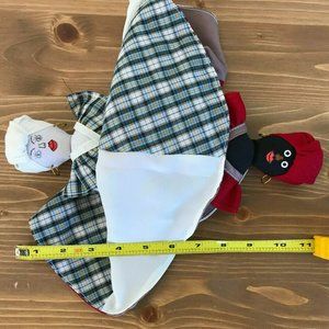 Topsy Turvy Cloth Doll with Earrings Handmade Colorful Reversible Flip Toy 12"